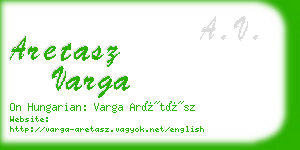 aretasz varga business card
